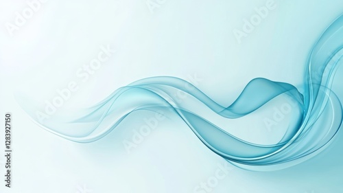Wallpaper Mural Abstract Blue Waves: A Serene Digital Art Creation Torontodigital.ca