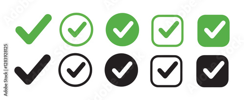 Verified profile badge set. Checkmark icon. Verified checkmark icon set.Social media account verification icons. Vector Illustration EPS 10