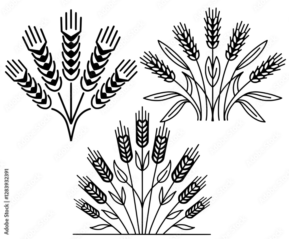 Fototapeta premium Vector wheat icon logo