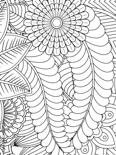 Zentangle Flowers Coloring Pages For Adult 