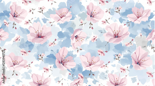 Hand drawn seamless pattern with watercolor rose flowers. Elegant romantic background with pink roses and leaves on a white background