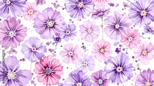 Hand drawn seamless pattern with watercolor rose flowers. Elegant romantic background with pink roses and leaves on a white background
