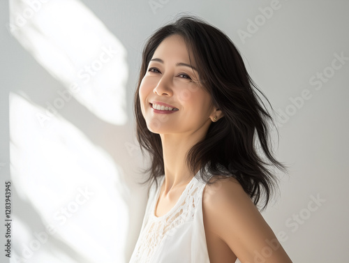 日差しと紫外線と50代女性の肌のイメージ