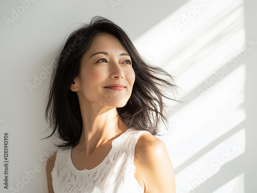 意志の強そうな生き生きとした50代女性のポートレート