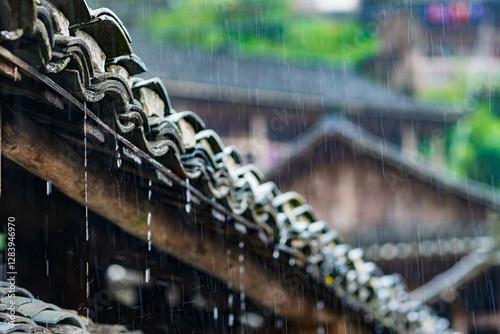 Raindrops under the eaves