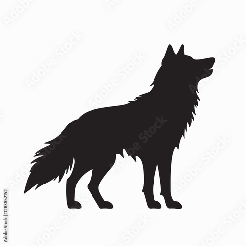 Arctic Wolf Silhouette Braving the Harsh Winter Storm
