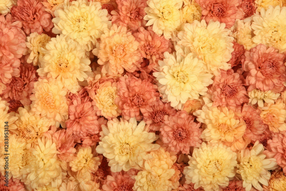 Peach And Cream Chrysanthemum Flower Background Peach And Cream Chrysanthemum Flower Background