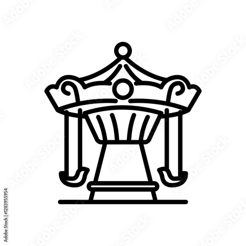 spinning swing icon vector, line style icon
