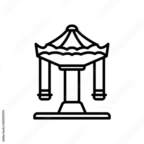 spinning swing icon vector, line style icon