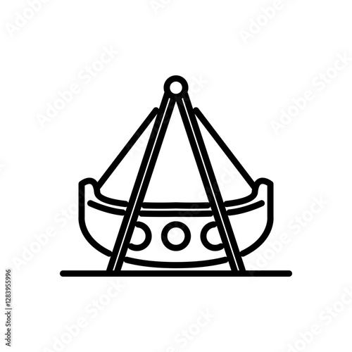ship swing icon vector, line style icon