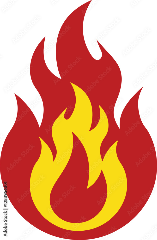 Fire flame clipart featuring a bold red and yellow flame design. Burning flame vector illustration. Perfect for graphic design, logos, posters, and digital projects. Fire flame clipart featuring a bold red and yellow flame design. Burning flame vector illustration. Perfect for graphic design, logos, posters, and digital projects.