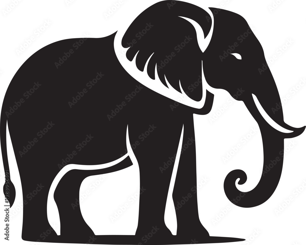 Elephant silhouette set collection isolated black on white background vector illustration
Elephant silhouette set collection isolated black on white background vector illustration