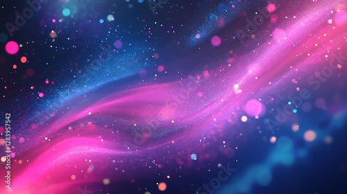 A beautiful vibrant starry night with colorful flowing lights