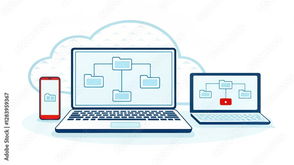 cloud based file storage Digital devices displaying cloud storage and file organization concepts in a modern design. cloud based file storage Digital devices displaying cloud storage and file organization concepts in a modern design.