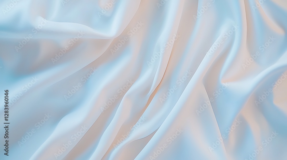 Obraz premium Soft Light Blue Satin Fabric Background with Elegant Flowing Texture for Fashion and Design Projects