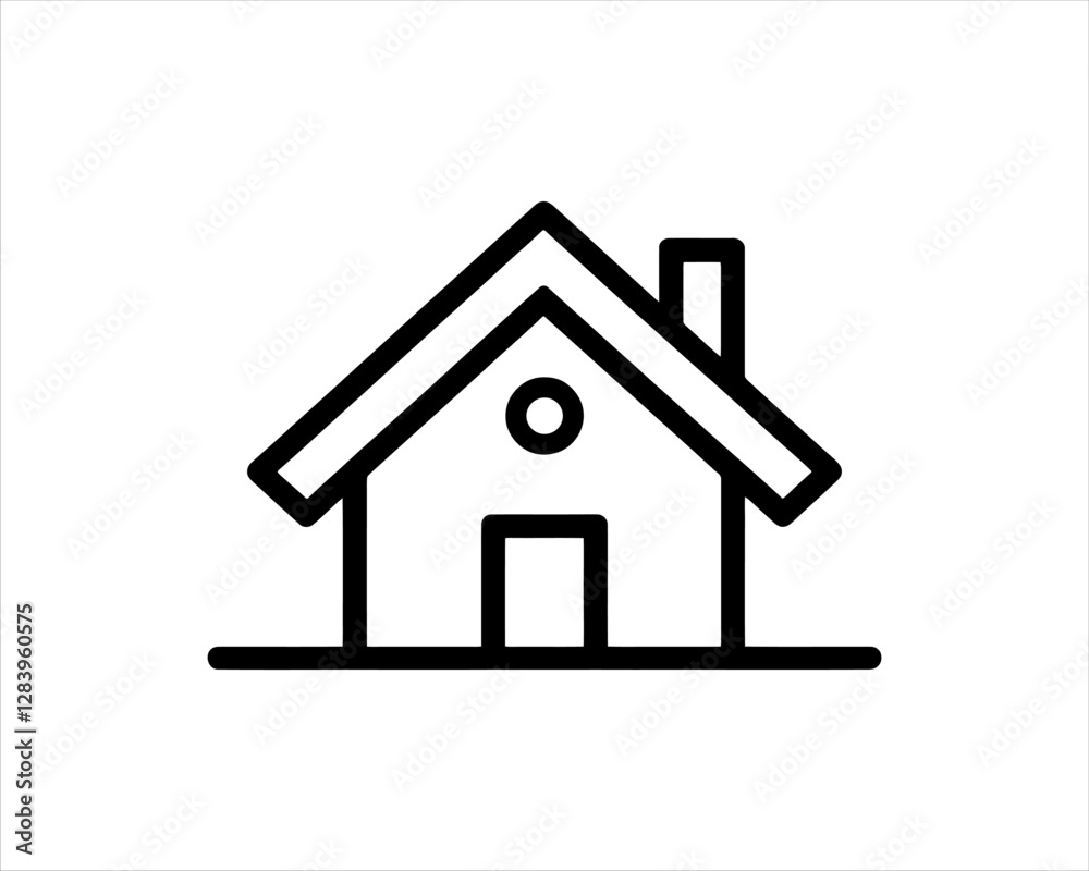 Minimal outline house logo design vector illustration. Minimal outline house logo design vector illustration.
