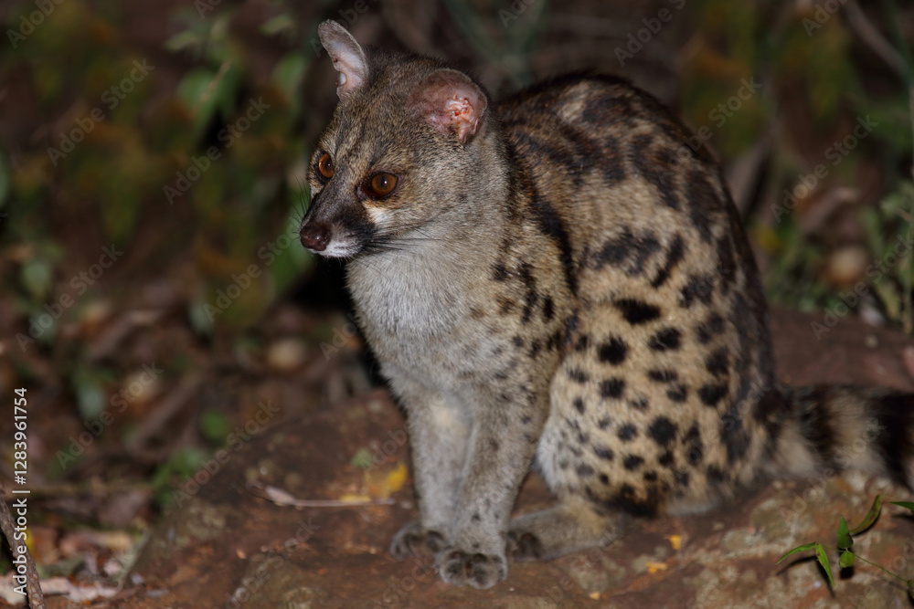 Fototapeta premium Südliche Großfleck-Ginsterkatze / South African large-spotted genet / Genetta tigrina
