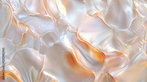 Iridescent abstract fluid surface with soft pastel colors and organic shapes