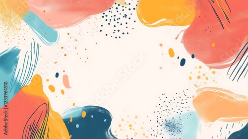 Watercolor Brushstrokes And Dotted Brush Patterns Adorn The Image