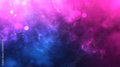 A beautiful and colorful space scene with bright nebulae displayed