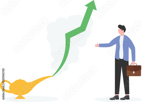Vector IconBusinessmen set their business goals to help them reach the top in the market,

