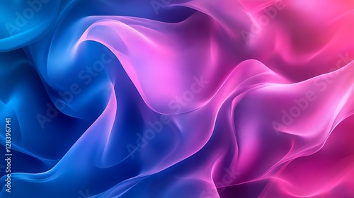 Abstract Colorful Background Illustrating Flowing Fabric Curves and Subtle Textures