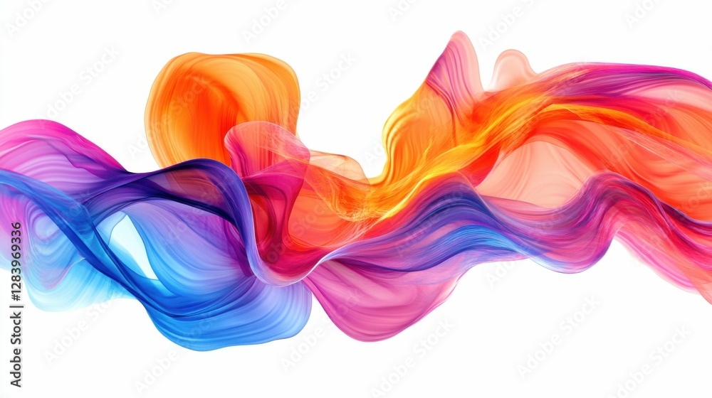 Fototapeta premium abstract digital art with vibrant colors, flowing shapes, futuristic design, dynamic movement, creative expression, isolated background, bold and modern