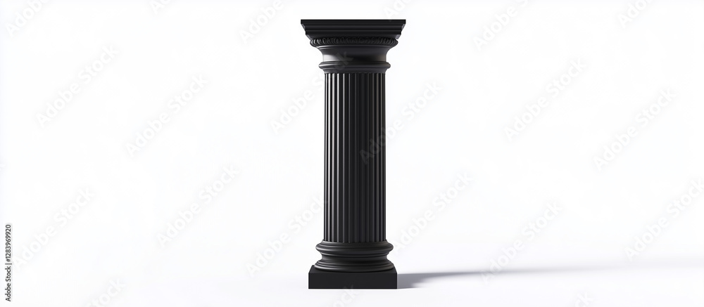 The black iconic silhouette of an ancient pillar, constructed with white marble, stands isolated on a white background, showcasing the exquisite design and art of architecture from a bygone era. The black iconic silhouette of an ancient pillar, constructed with white marble, stands isolated on a white background, showcasing the exquisite design and art of architecture from a bygone era.