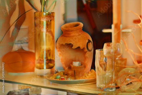 Deko Vase mit Gläser