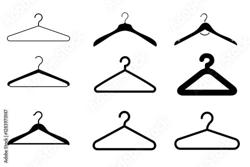 Clothes hanger silhouette, Coat hanger silhouette, Hangers clipart