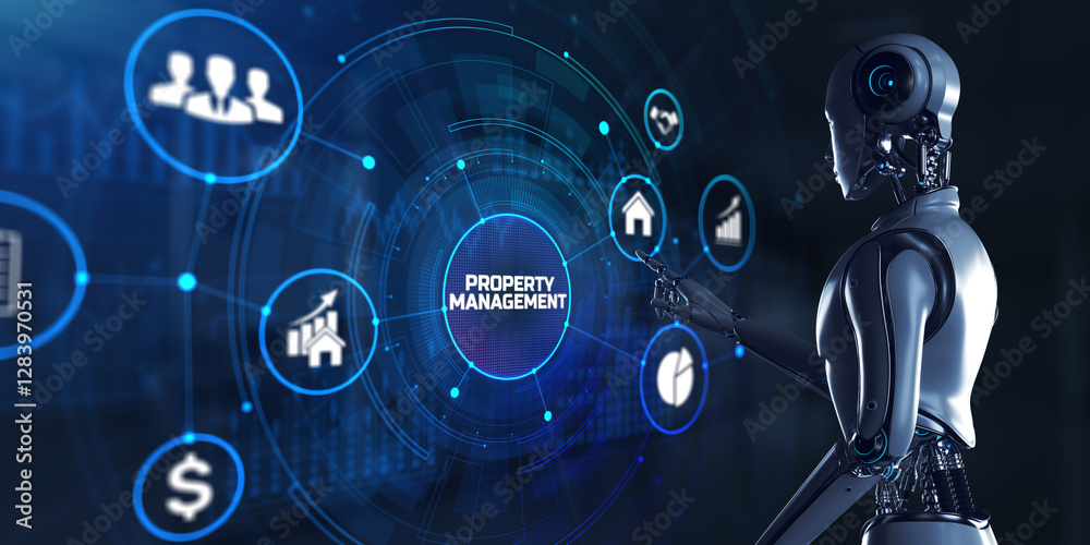 QMS Quality Management System Optimizing Quality Control Illustrated with a Robot Pressing a Button on a Virtual Screen. 3D render. QMS Quality Management System Optimizing Quality Control Illustrated with a Robot Pressing a Button on a Virtual Screen. 3D render.