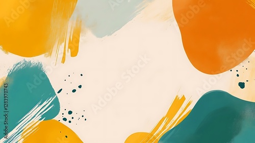 Abstract Watercolor Painting with Bold Strokes and Various Colors