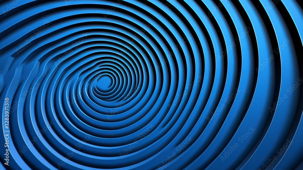 Obraz premium Blue Rippling Waves in Abstract Pattern with Depth and Texture