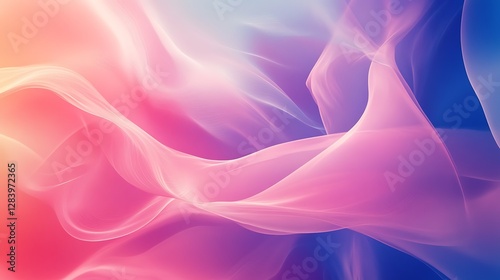 Gentle flowing colorful fabric displaying soft layers of the image