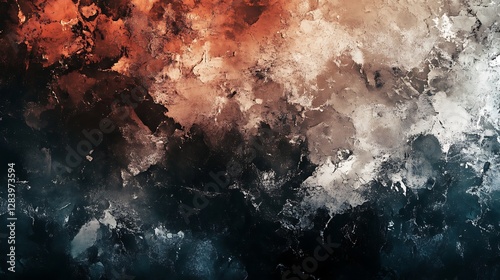 Abstract artwork showing a textured surface with color variations