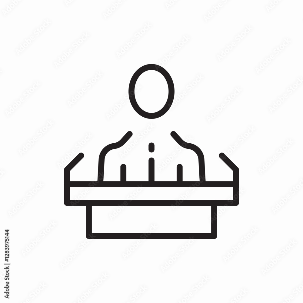 speaker podium speech icon vector sign speaker podium speech icon vector sign