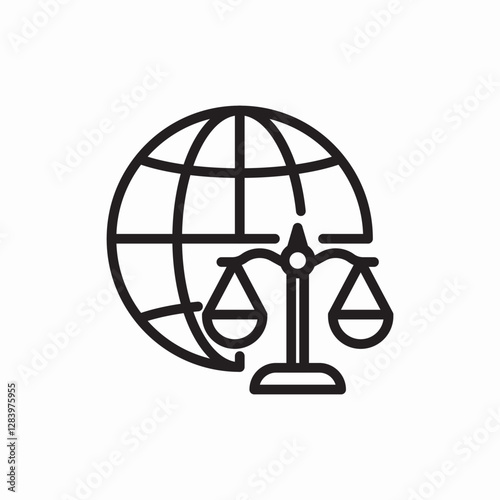 global justice scale icon vector sign