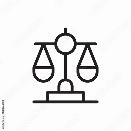 Legal justice balance icon vector sign