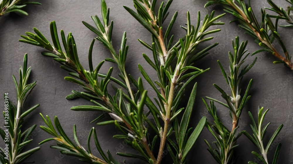 Fototapeta premium Set of rosemary branches with top view