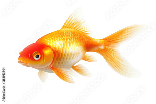A Transparent Goldfish Swimming Through the Water, a Perfect Subject for Studying the Transparency of Living Things