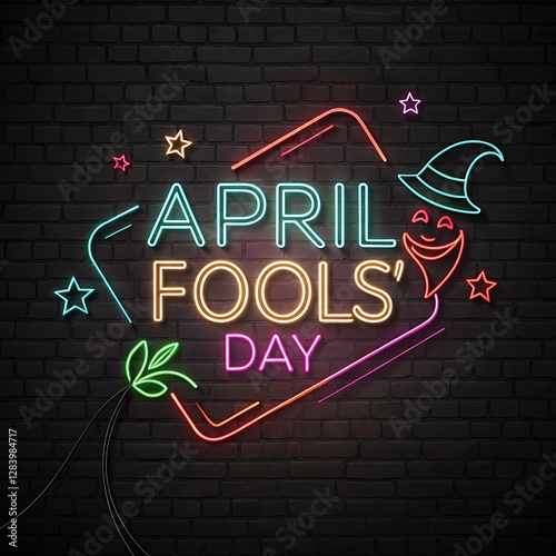 April Fools' Day Comic Burst. April Fools' Day Poster,    Illustration Art. April Fools' Day Banner,
