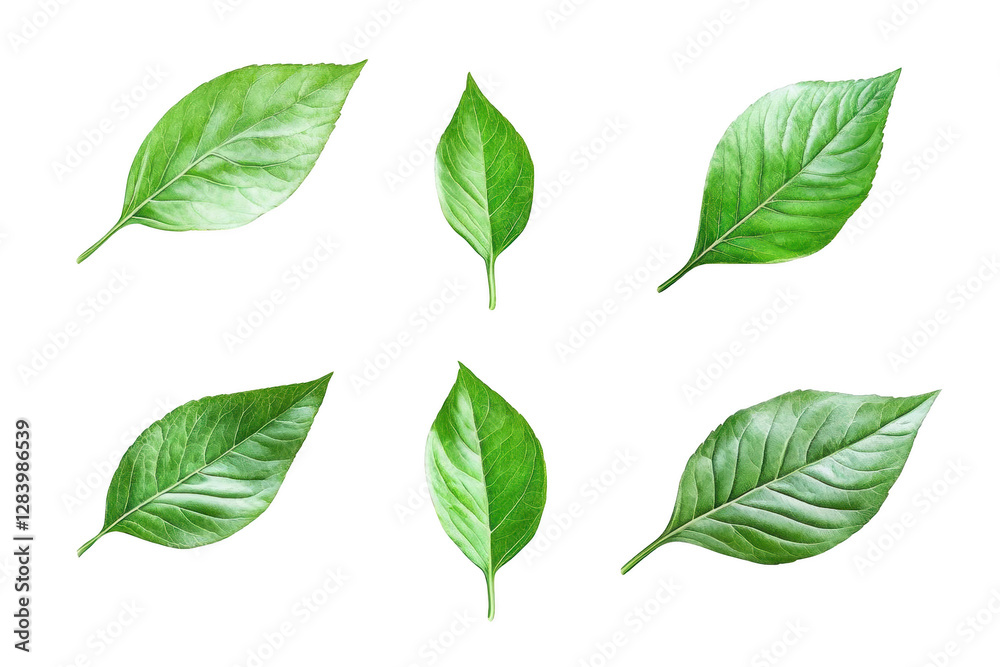 Green Leaves Floating on a Black Background, Nature's Simple Beauty in Transparency Green Leaves Floating on a Black Background, Nature's Simple Beauty in Transparency