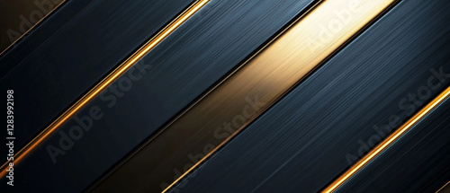 sleek, modern background featuring diagonal metallic stripes in gold and dark tones, creating sophisticated and elegant look. Perfect for design projects