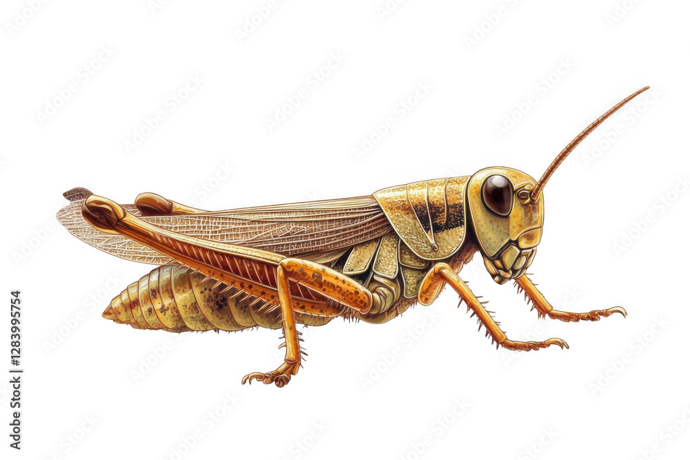 Fototapeta premium A Transparent Grasshopper Against a Black Background, Its Wings and Body Seemingly Invisible