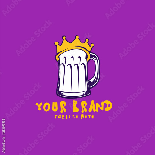 beer logo illustration wearing a crown