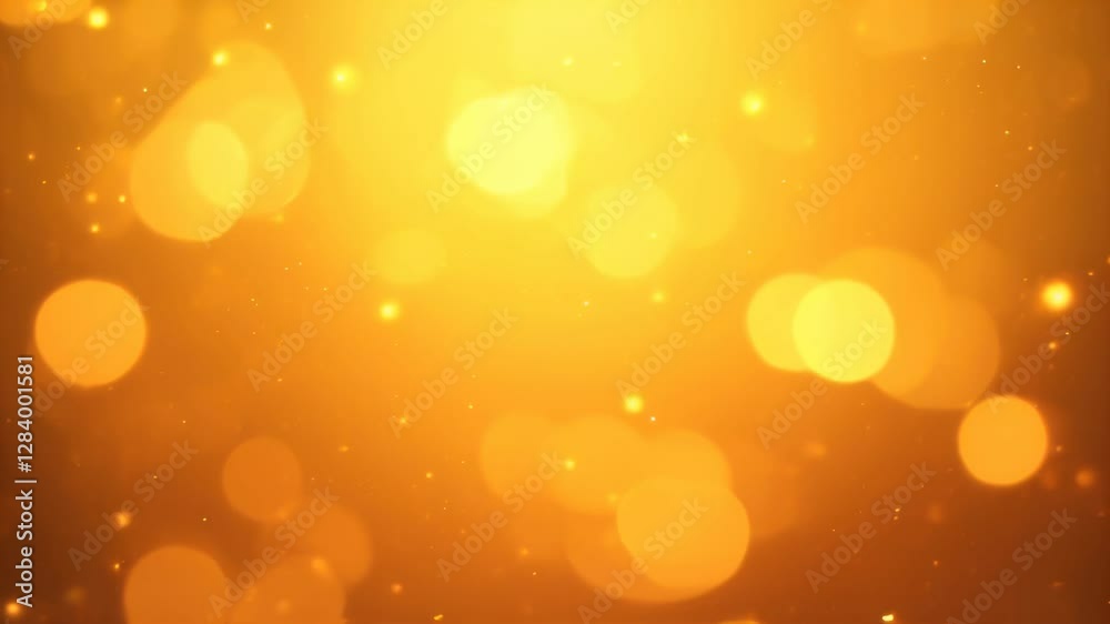 Abstract yellow and gold bokeh background with shimmering lights