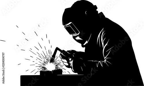vector silhouette of a welder background .Generative AI
