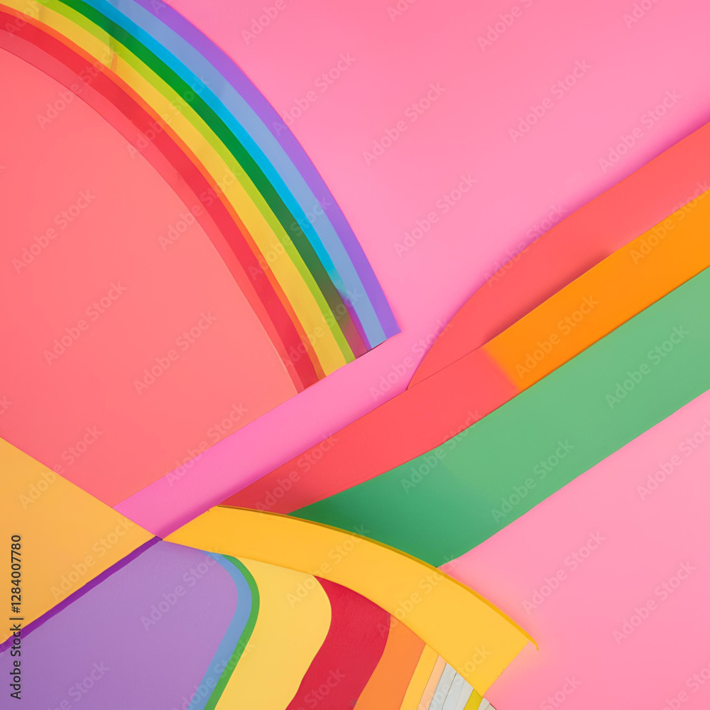 Obraz premium pink rainbow