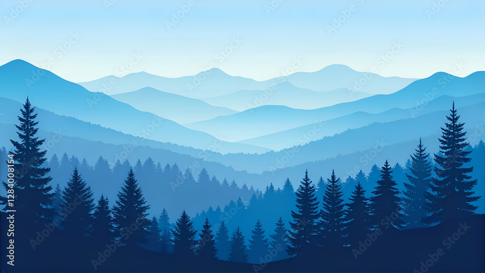 Fototapeta premium Blue gradient background.