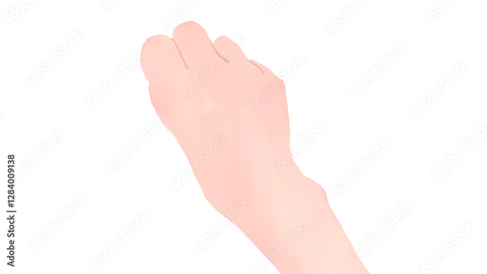 Close-up of woman's right hand clenched in a fist, minimal realistic hand-drawn style.未命名的作品 Close-up of woman's right hand clenched in a fist, minimal realistic hand-drawn style.未命名的作品